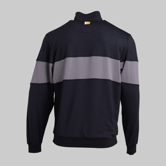 French Terry Quarter Zip - Jet Black/Brushed Nickel