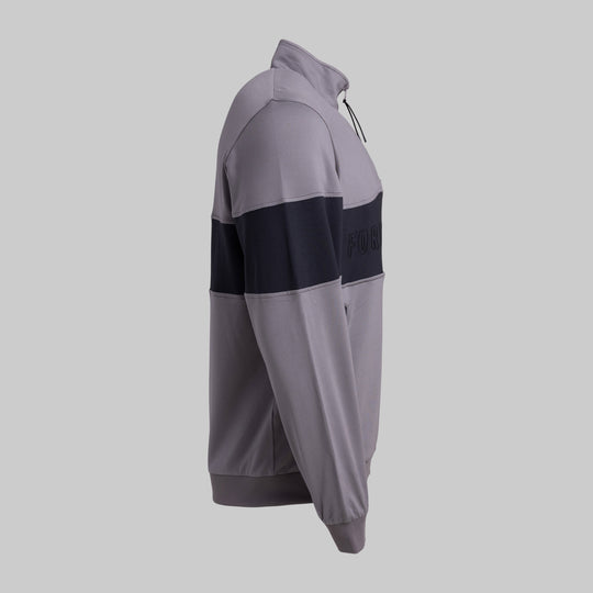 French Terry Quarter Zip - Brushed Nickel/Jet Black