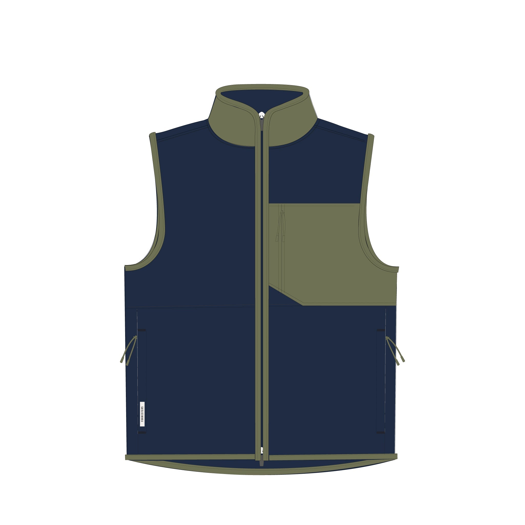 Fleece Vest - Pageant Blue/Loden Green